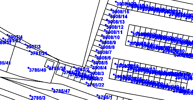 Parcela st. 3908/7 v KÚ Jihlava, Katastrální mapa