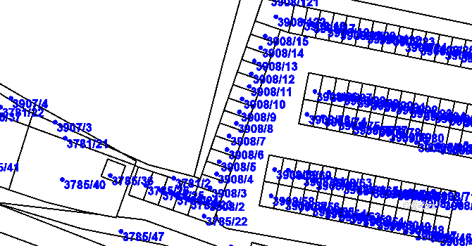 Parcela st. 3908/8 v KÚ Jihlava, Katastrální mapa