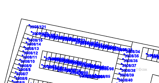 Parcela st. 3908/25 v KÚ Jihlava, Katastrální mapa