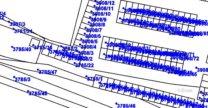 Parcela st. 3908/58 v KÚ Jihlava, Katastrální mapa