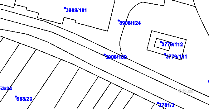 Parcela st. 3908/100 v KÚ Jihlava, Katastrální mapa