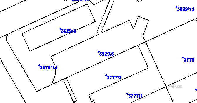 Parcela st. 3929/6 v KÚ Jihlava, Katastrální mapa