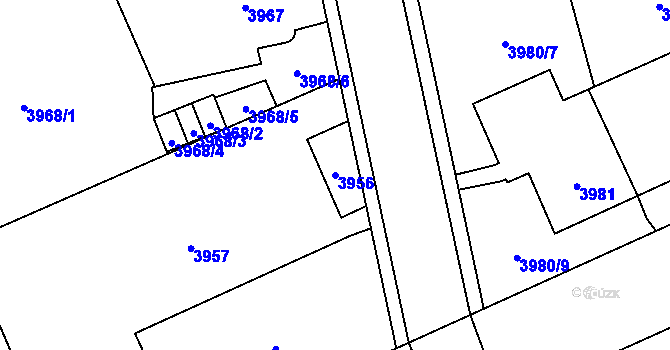 Parcela st. 3956 v KÚ Jihlava, Katastrální mapa