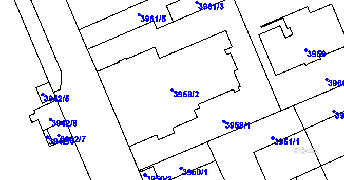 Parcela st. 3958/2 v KÚ Jihlava, Katastrální mapa