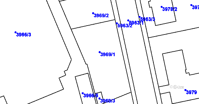 Parcela st. 3969/1 v KÚ Jihlava, Katastrální mapa