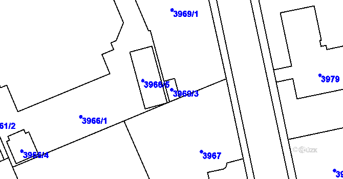 Parcela st. 3969/3 v KÚ Jihlava, Katastrální mapa