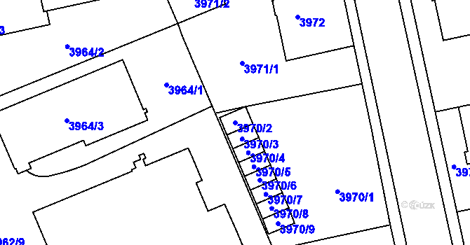 Parcela st. 3970/2 v KÚ Jihlava, Katastrální mapa