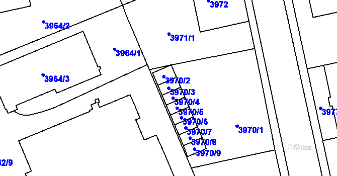 Parcela st. 3970/3 v KÚ Jihlava, Katastrální mapa