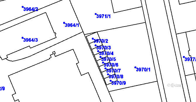 Parcela st. 3970/4 v KÚ Jihlava, Katastrální mapa