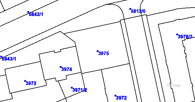 Parcela st. 3975 v KÚ Jihlava, Katastrální mapa
