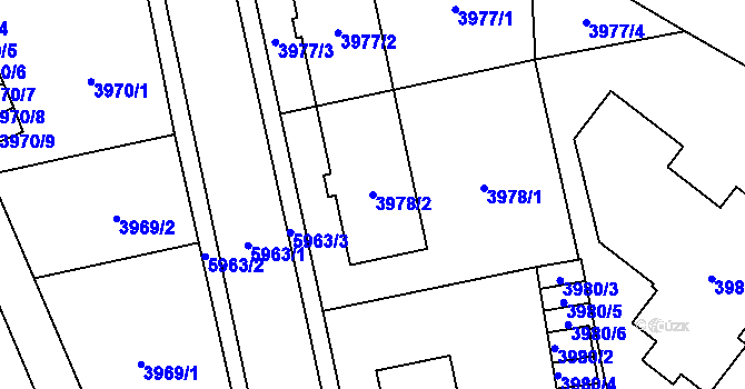 Parcela st. 3978/2 v KÚ Jihlava, Katastrální mapa