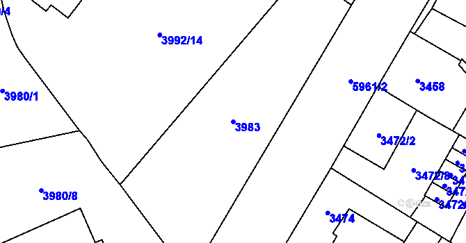 Parcela st. 3983 v KÚ Jihlava, Katastrální mapa