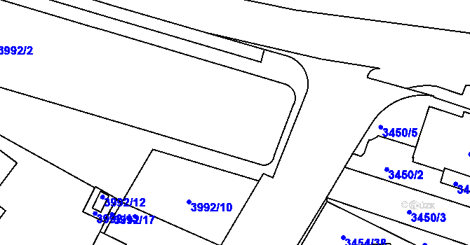 Parcela st. 3992/2 v KÚ Jihlava, Katastrální mapa