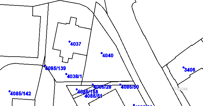 Parcela st. 4040 v KÚ Jihlava, Katastrální mapa