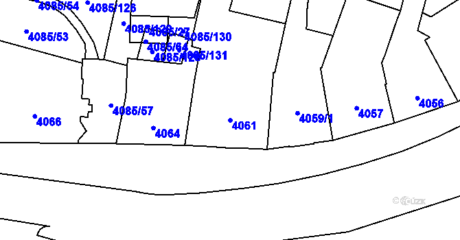 Parcela st. 4061 v KÚ Jihlava, Katastrální mapa