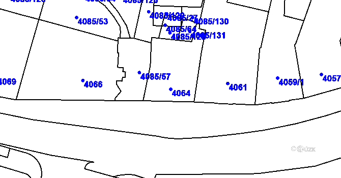 Parcela st. 4064 v KÚ Jihlava, Katastrální mapa