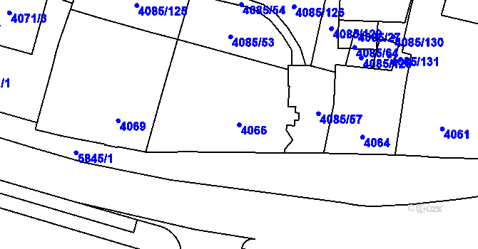 Parcela st. 4066 v KÚ Jihlava, Katastrální mapa