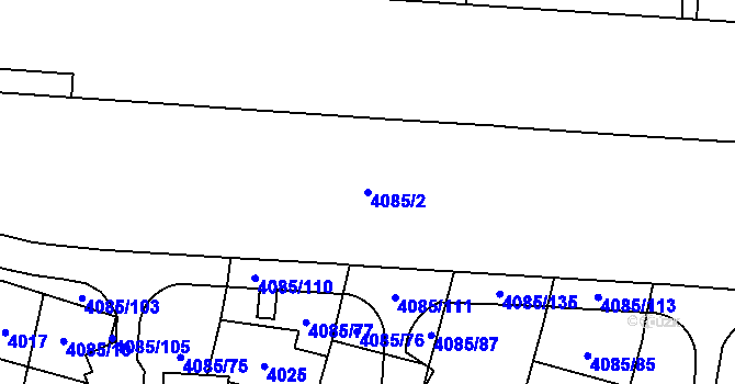 Parcela st. 4085/2 v KÚ Jihlava, Katastrální mapa