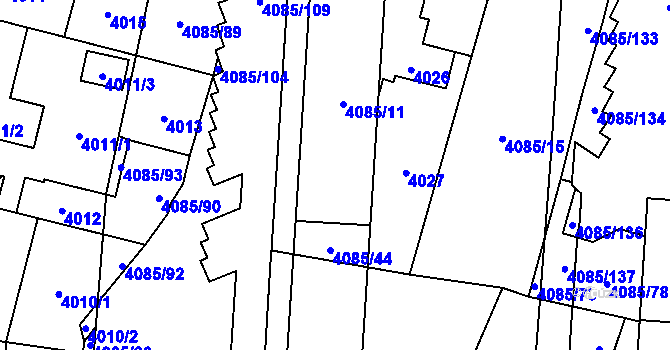 Parcela st. 4085/12 v KÚ Jihlava, Katastrální mapa