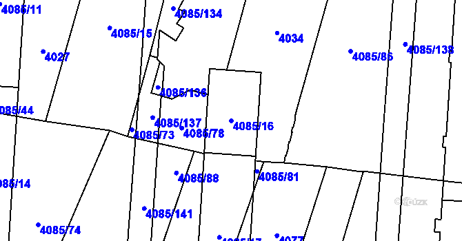 Parcela st. 4085/16 v KÚ Jihlava, Katastrální mapa