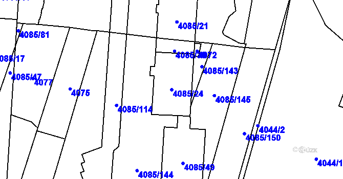 Parcela st. 4085/24 v KÚ Jihlava, Katastrální mapa