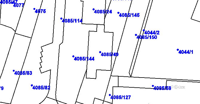 Parcela st. 4085/49 v KÚ Jihlava, Katastrální mapa