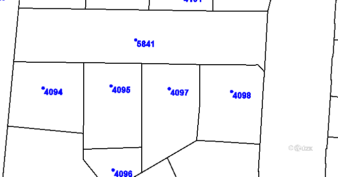 Parcela st. 4097 v KÚ Jihlava, Katastrální mapa