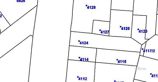 Parcela st. 4124 v KÚ Jihlava, Katastrální mapa