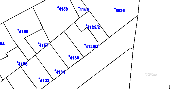 Parcela st. 4129/1 v KÚ Jihlava, Katastrální mapa