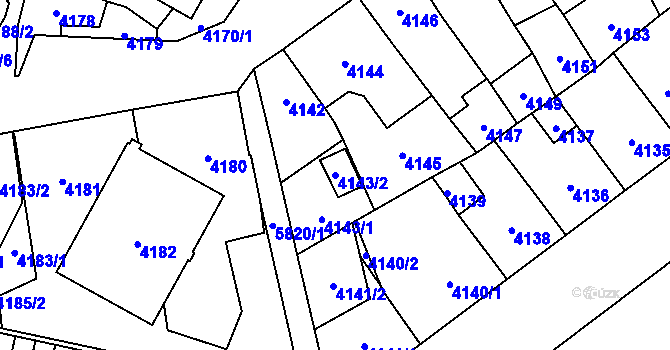 Parcela st. 4143/2 v KÚ Jihlava, Katastrální mapa