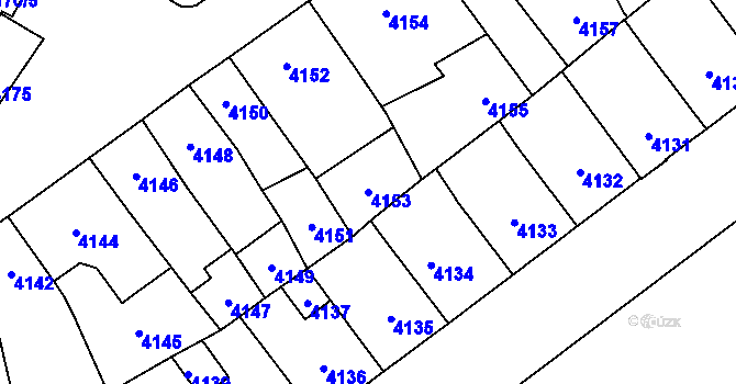Parcela st. 4153 v KÚ Jihlava, Katastrální mapa