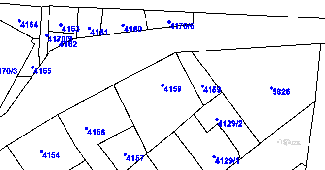 Parcela st. 4158 v KÚ Jihlava, Katastrální mapa