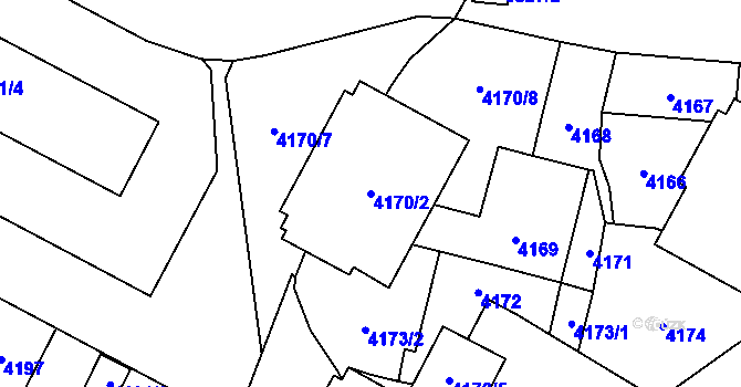 Parcela st. 4170/2 v KÚ Jihlava, Katastrální mapa