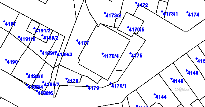 Parcela st. 4170/4 v KÚ Jihlava, Katastrální mapa