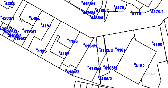Parcela st. 4184/1 v KÚ Jihlava, Katastrální mapa