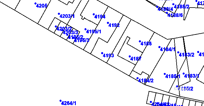 Parcela st. 4193 v KÚ Jihlava, Katastrální mapa