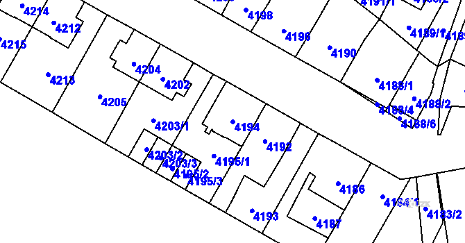 Parcela st. 4194 v KÚ Jihlava, Katastrální mapa