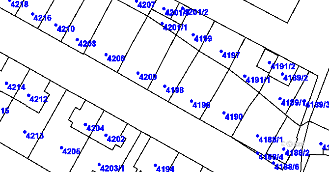 Parcela st. 4198 v KÚ Jihlava, Katastrální mapa