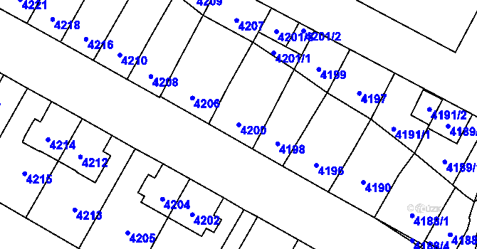 Parcela st. 4200 v KÚ Jihlava, Katastrální mapa