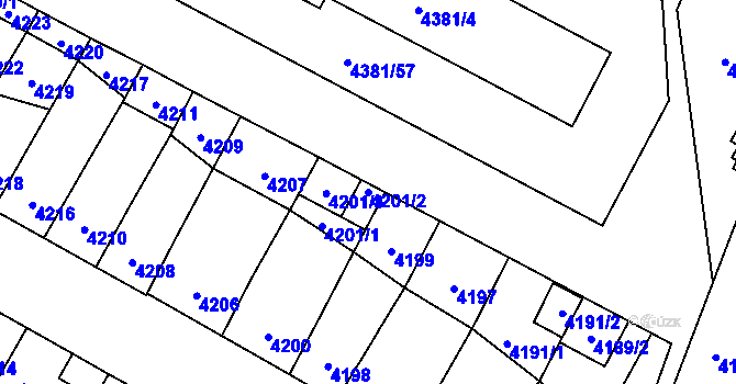 Parcela st. 4201/2 v KÚ Jihlava, Katastrální mapa