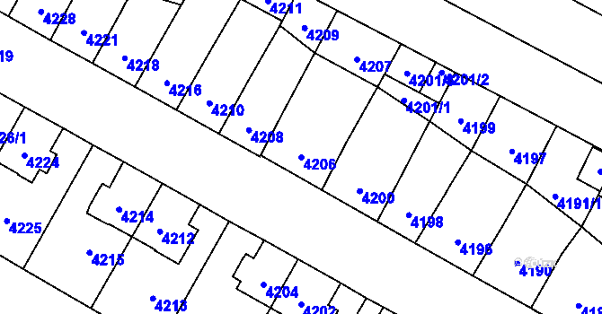 Parcela st. 4206 v KÚ Jihlava, Katastrální mapa