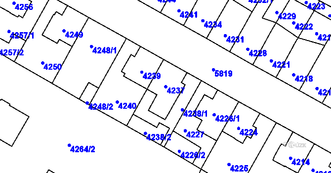 Parcela st. 4237 v KÚ Jihlava, Katastrální mapa