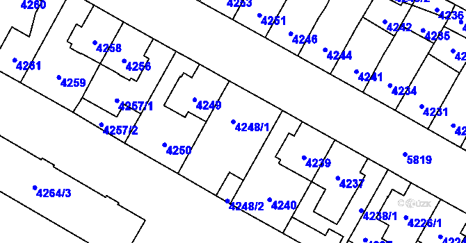 Parcela st. 4248 v KÚ Jihlava, Katastrální mapa
