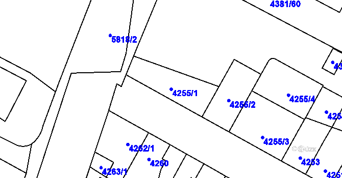 Parcela st. 4255/1 v KÚ Jihlava, Katastrální mapa