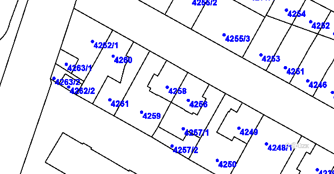 Parcela st. 4258 v KÚ Jihlava, Katastrální mapa