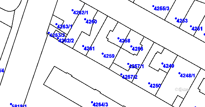 Parcela st. 4259 v KÚ Jihlava, Katastrální mapa