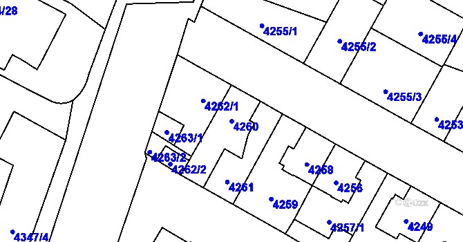Parcela st. 4260 v KÚ Jihlava, Katastrální mapa