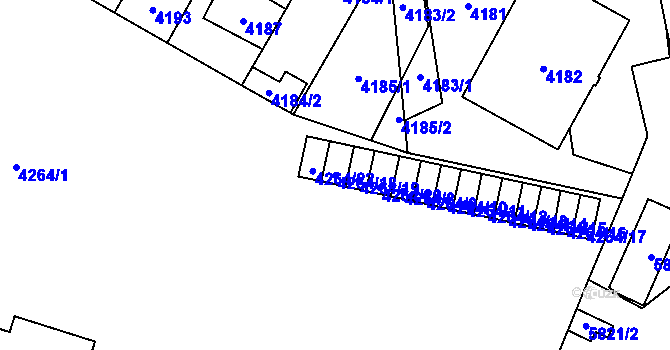Parcela st. 4264/18 v KÚ Jihlava, Katastrální mapa