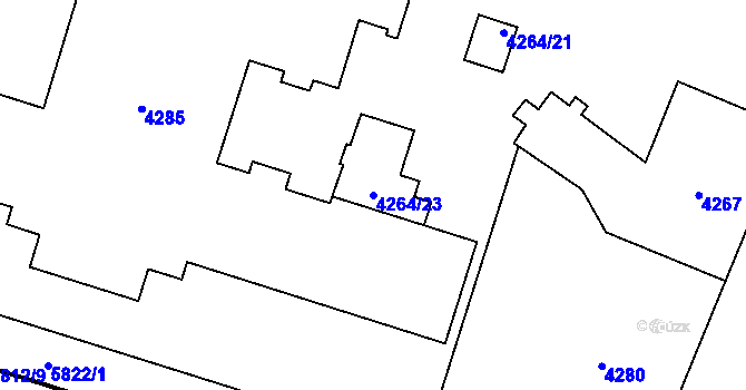 Parcela st. 4264/23 v KÚ Jihlava, Katastrální mapa