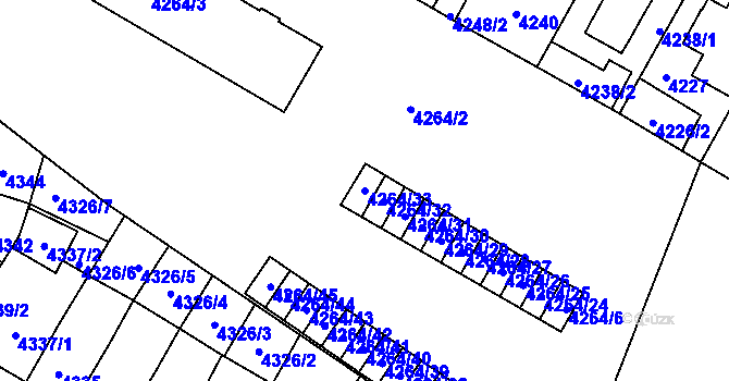 Parcela st. 4264/33 v KÚ Jihlava, Katastrální mapa